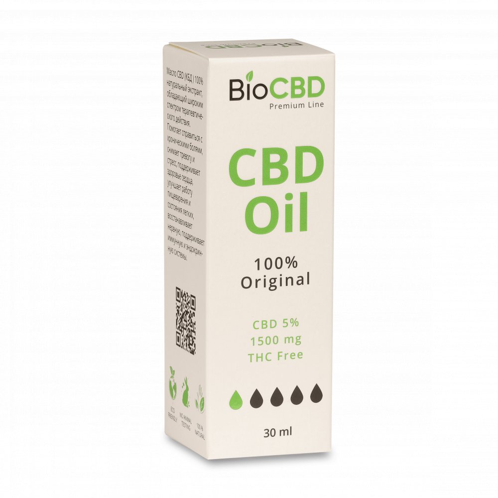 CBD масло "BioCBD" КБД: 1500мг 5% 