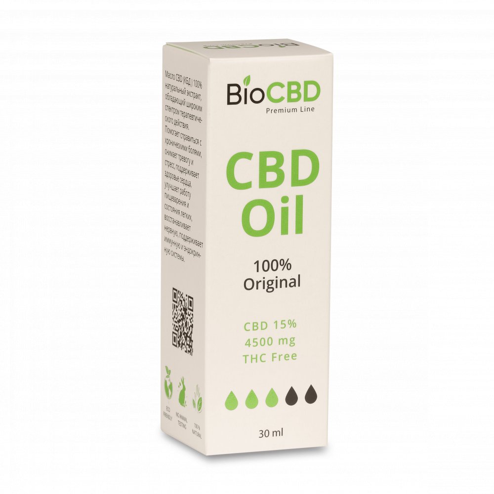 CBD масло "BioCBD" КБД: 4500мг 15%